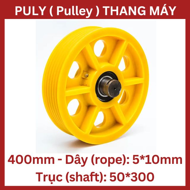 Puly Thang Máy Ø400 5*10Mm - Trục 50*300 Puly Thang Máy Ø400 5*10Mm - Trục 50*300