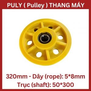 Puly Thang Máy Ø320 - 5*8Mm - Trục 50*300